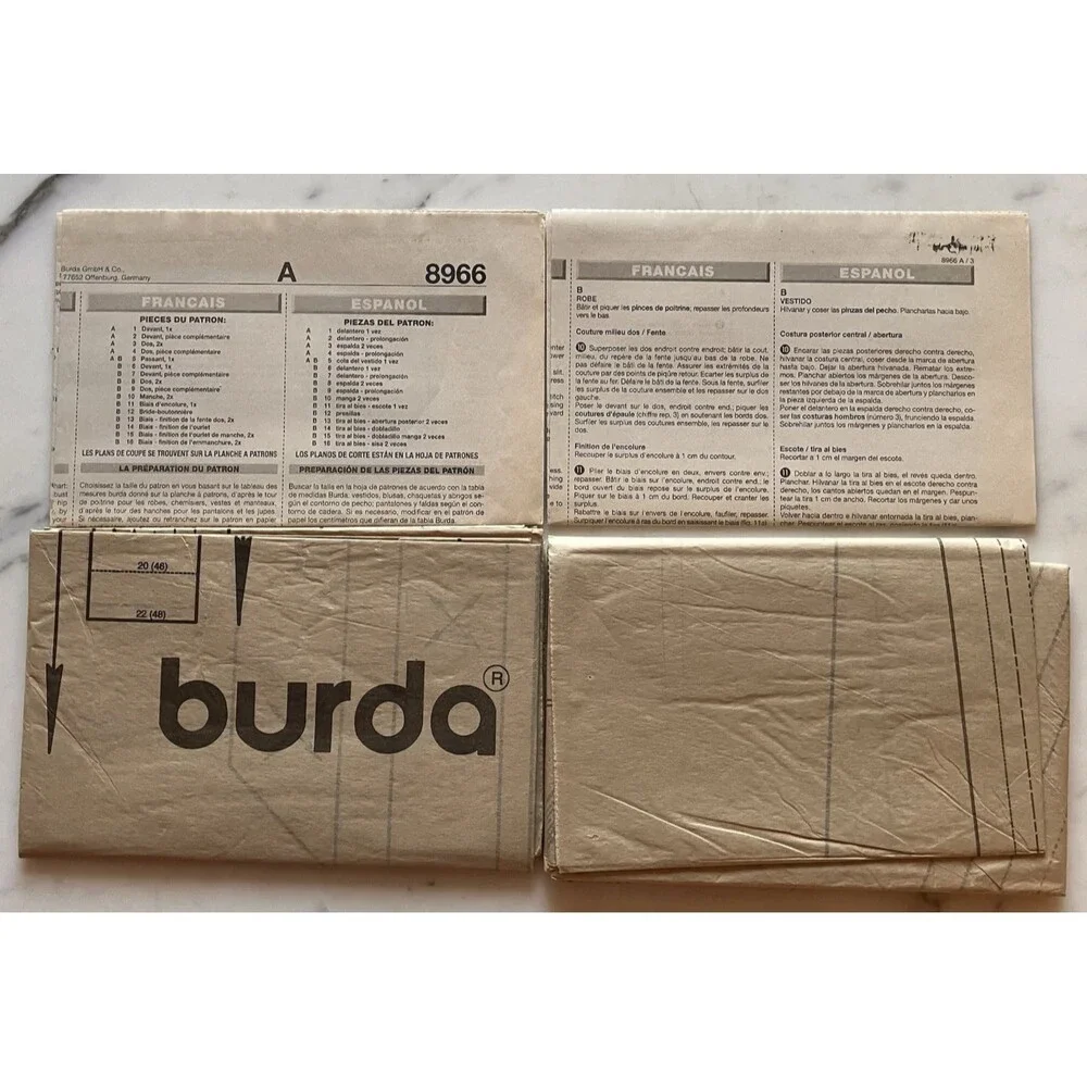Burda Pattern 8966 Women's Wedding‎ Dress Size 10-12-14-16-18-20-22 Uncut FF